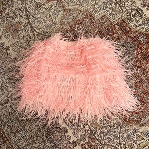 Cynthia Fowler NWT pink feather mini size 2